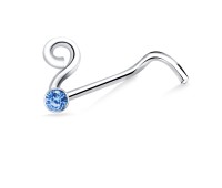 Question Mark Silver Curved Nose Stud NSKB-664